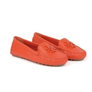 Tory Burch Lowell 2 Driver Loafers in Spicy Orange SZ 6.5